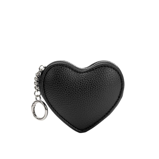 Melie Bianco Black Puffy Heart Vegan Leather Bag Charm