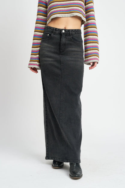 Melie Bianco Maxi Denim Pencil Skirt