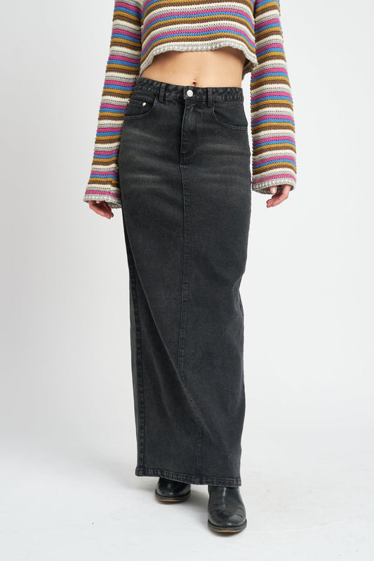 Melie Bianco Maxi Denim Pencil Skirt