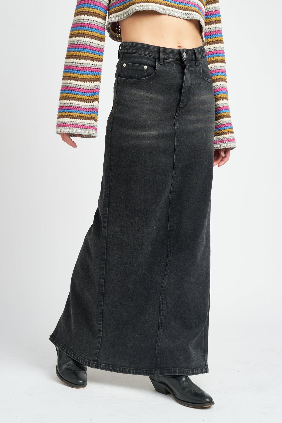 Melie Bianco Maxi Denim Pencil Skirt