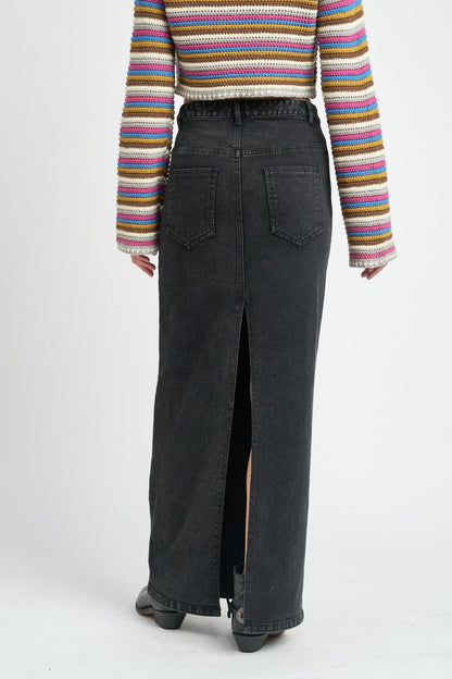 Melie Bianco Maxi Denim Pencil Skirt