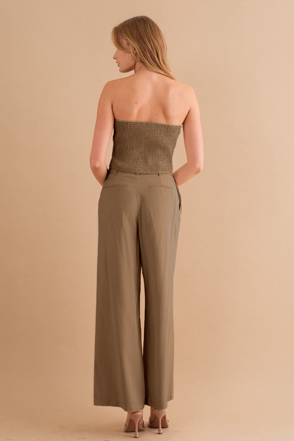 Melie Bianco Two-Piece Strapless Top & Pant Set