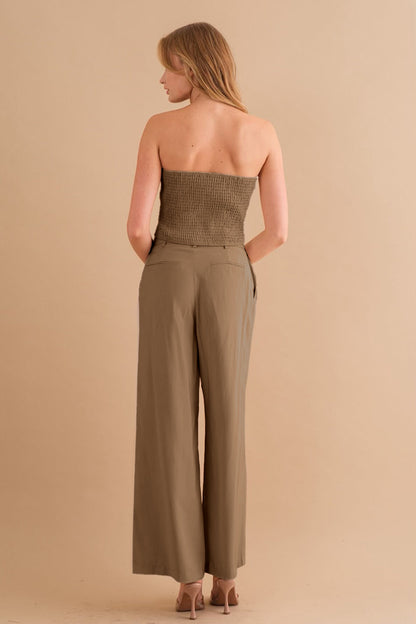 Melie Bianco Two-Piece Strapless Top & Pant Set