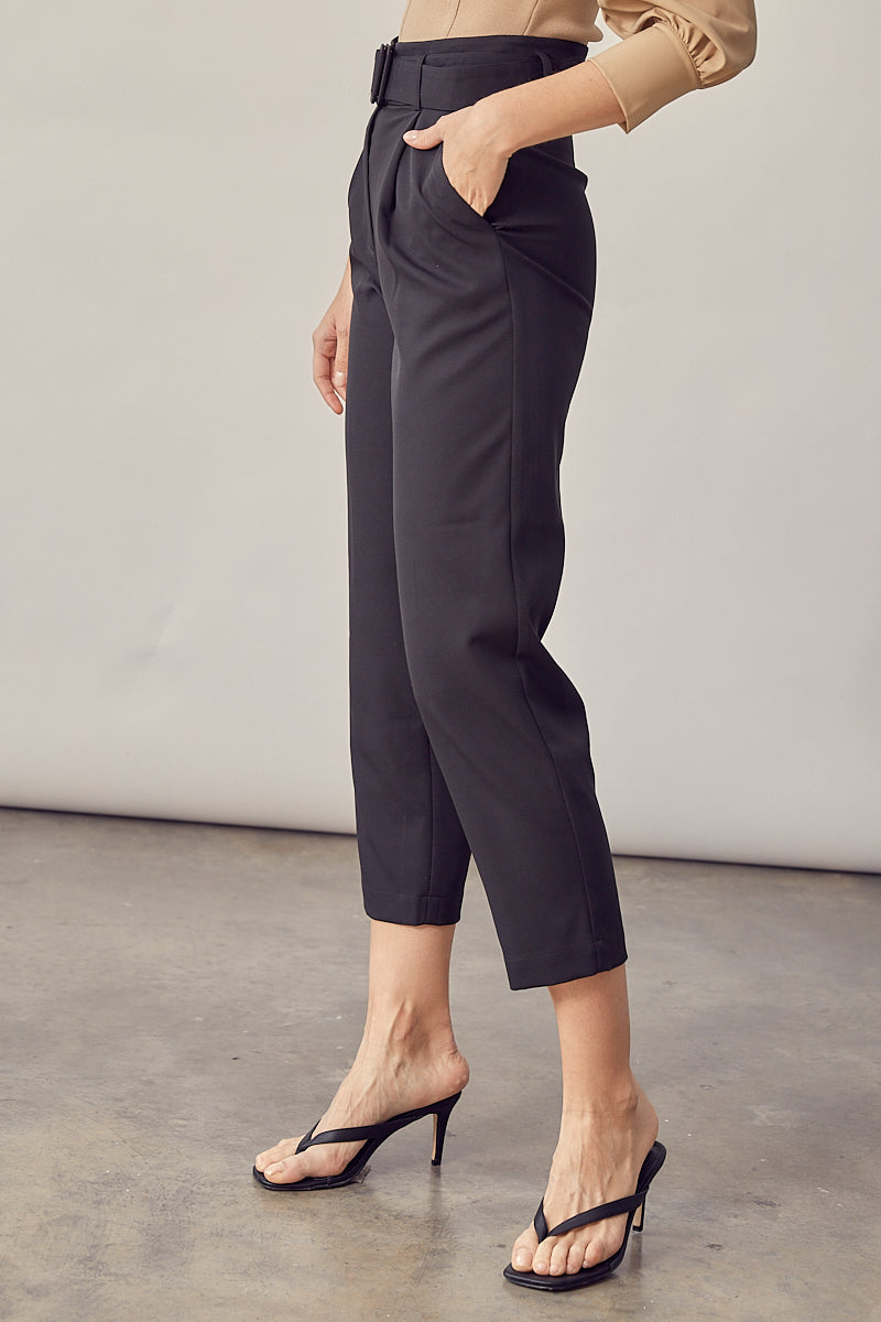 Melie Bianco Straight Leg Belted Pant