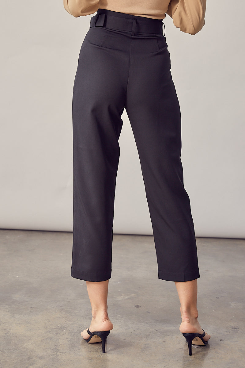 Melie Bianco Straight Leg Belted Pant