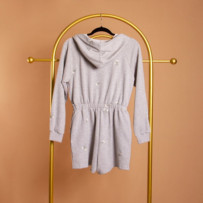 Melie Bianco Embroidered Hooded Romper