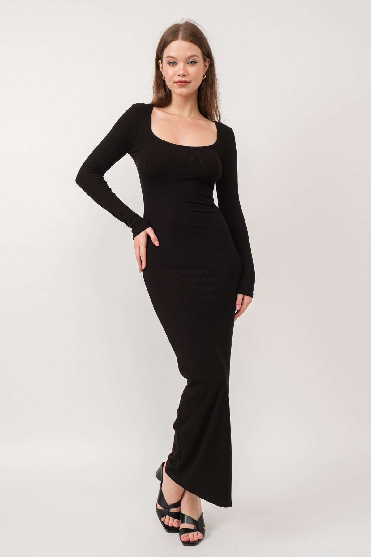 Melie Bianco Ribbed Maxi Dress