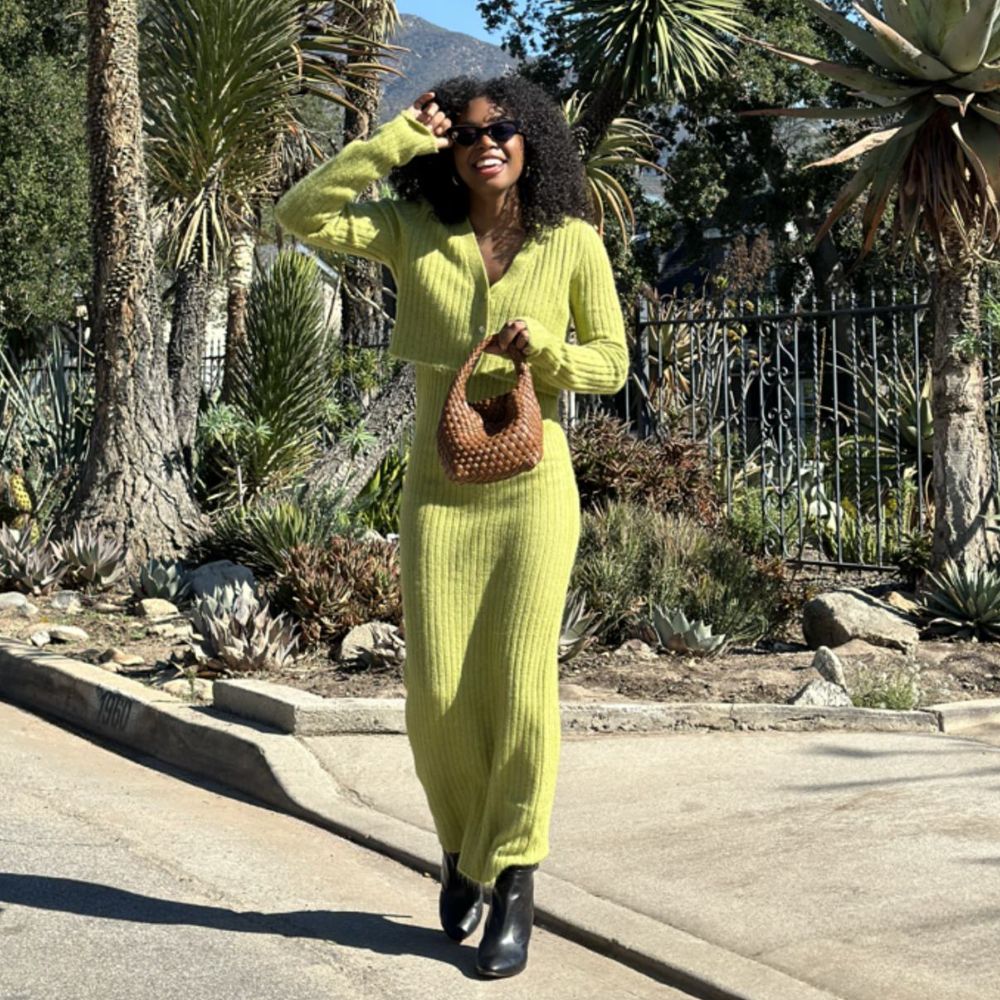 Melie Bianco Cardigan & Midi Dress Set