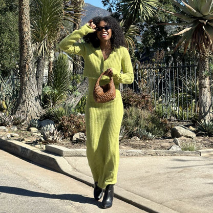 Melie Bianco Cardigan & Midi Dress Set