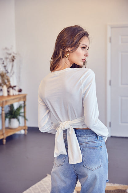 Melie Bianco Front Cross Back Tie Top