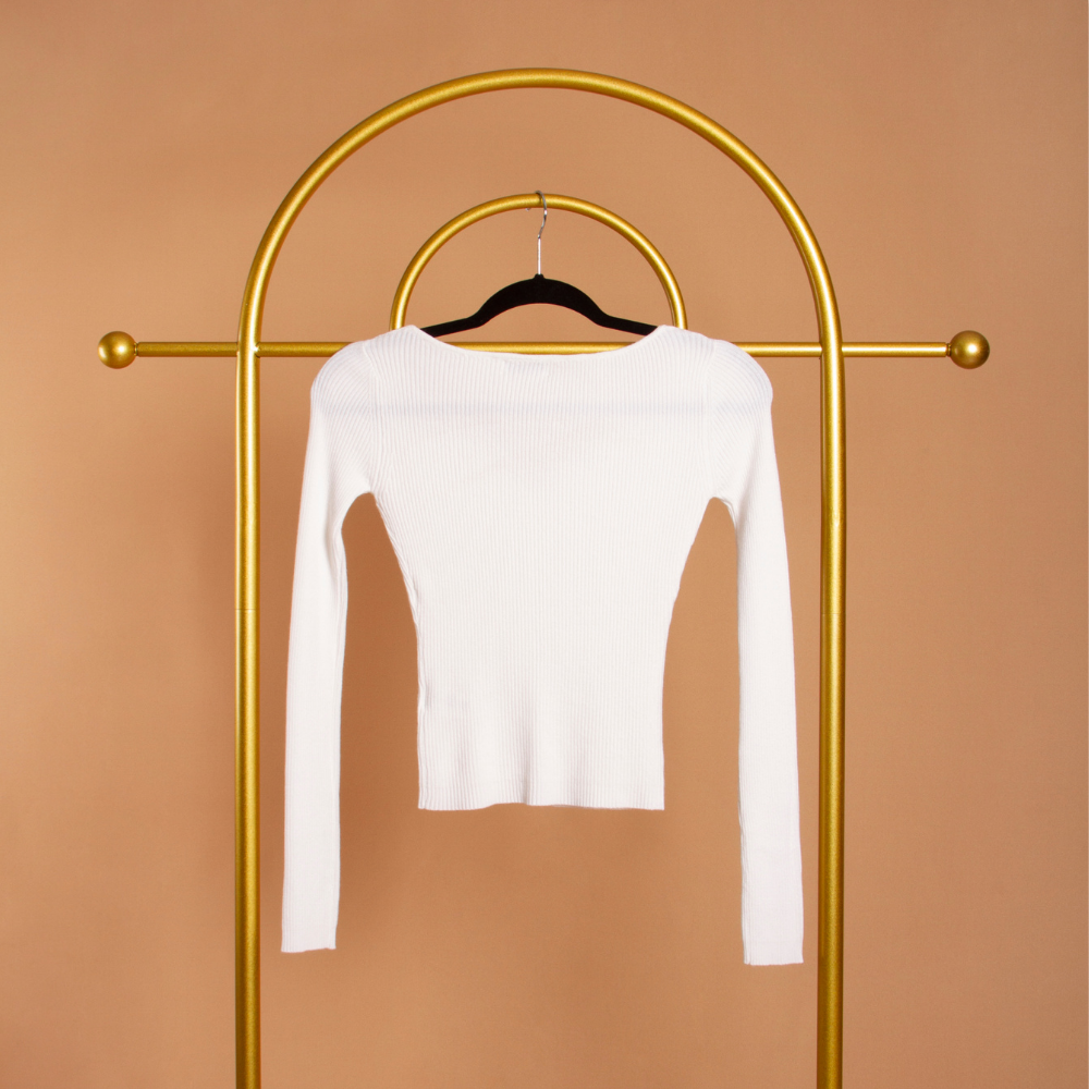 Melie Bianco Off Shoulder Knit Cardigan