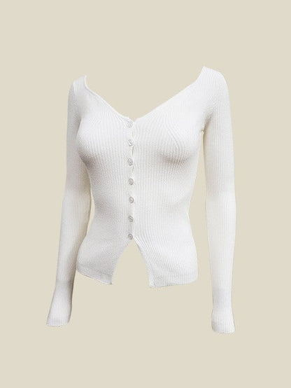 Melie Bianco Off Shoulder Knit Cardigan