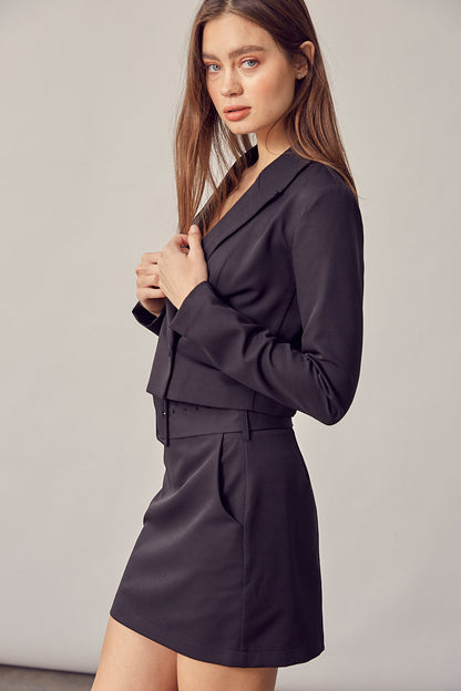 Melie Bianco Double Breasted Cropped Jacket