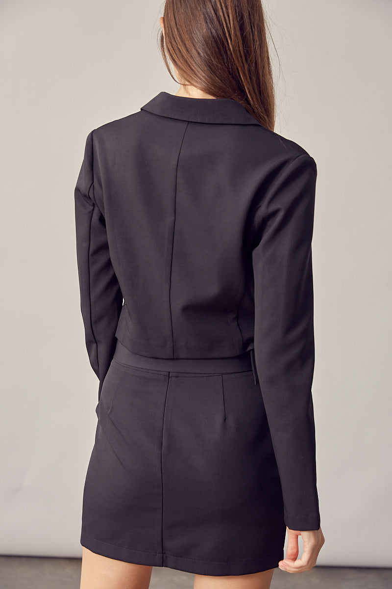 Melie Bianco Double Breasted Cropped Jacket