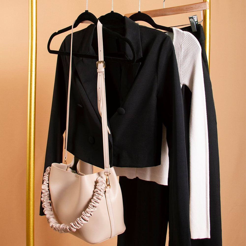 Melie Bianco Double Breasted Cropped Jacket