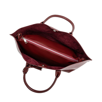 Melie Bianco Burgundy Astrid Recycled Vegan Leather Tote Bag
