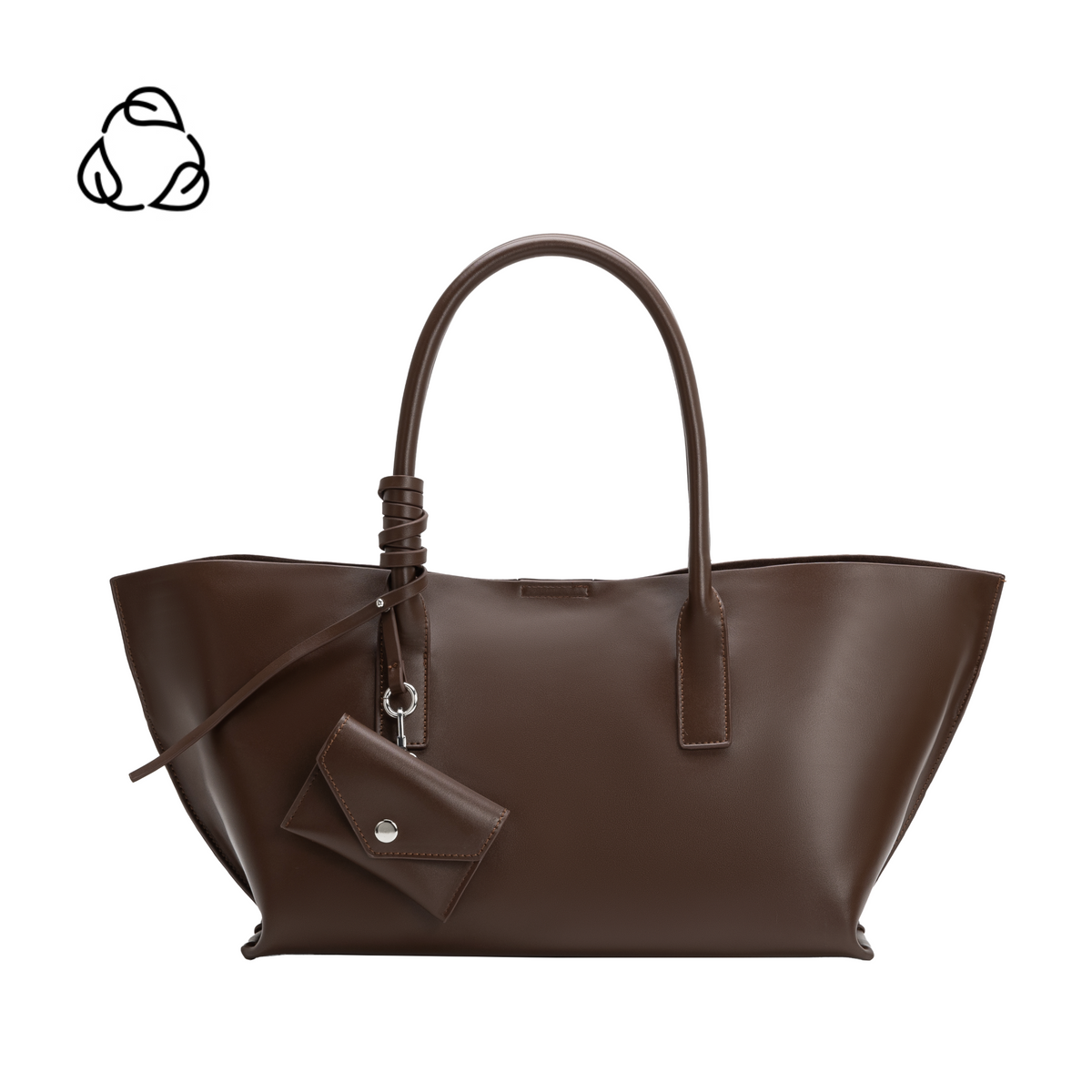 Melie Bianco Espresso Astrid Recycled Vegan Leather Tote Bag