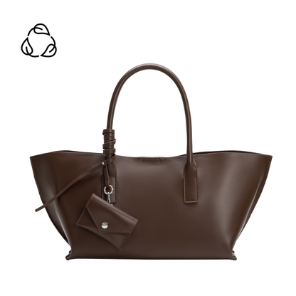 Melie Bianco Espresso Astrid Recycled Vegan Leather Tote Bag