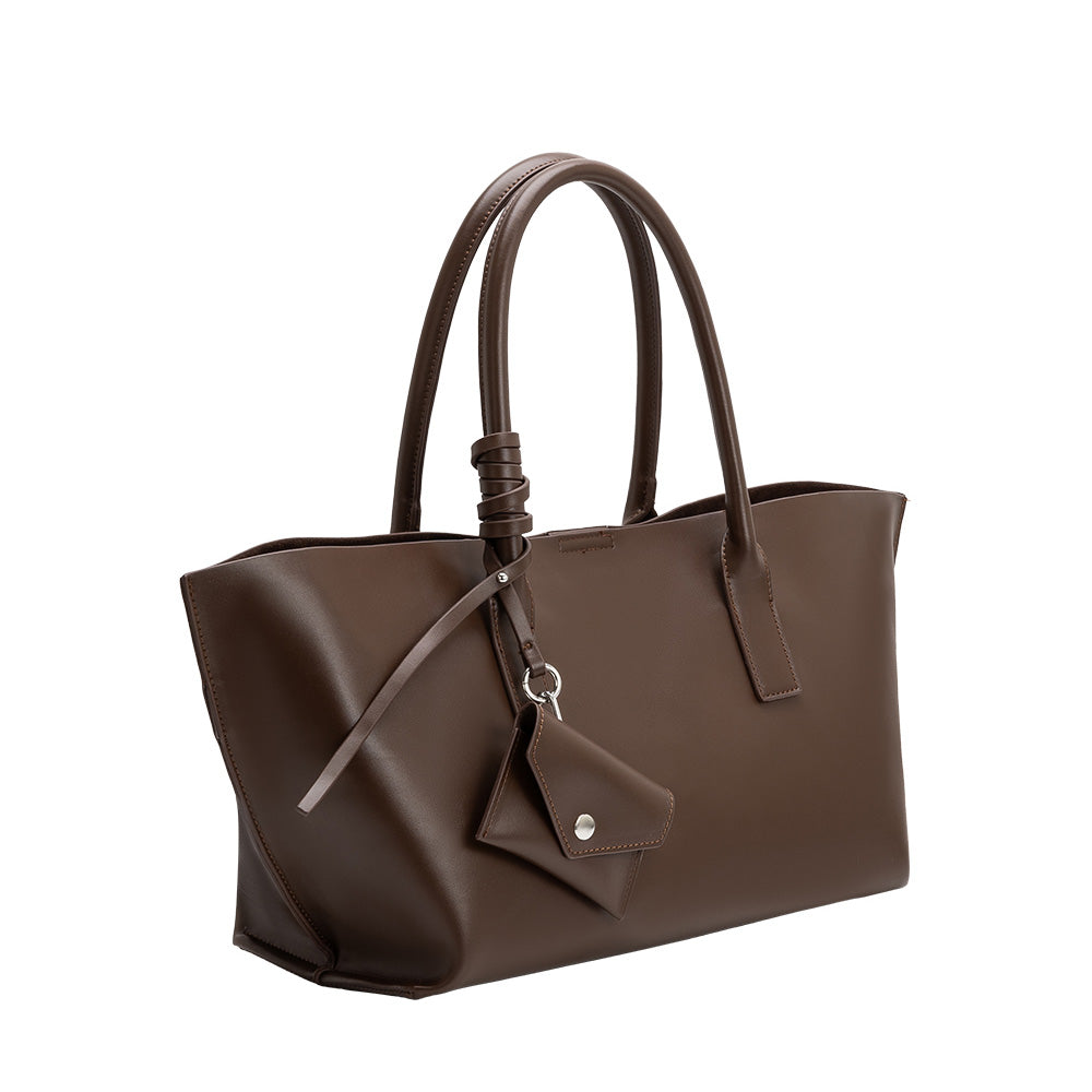 Melie Bianco Espresso Astrid Recycled Vegan Leather Tote Bag