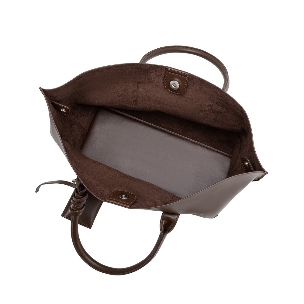 Melie Bianco Espresso Astrid Recycled Vegan Leather Tote Bag