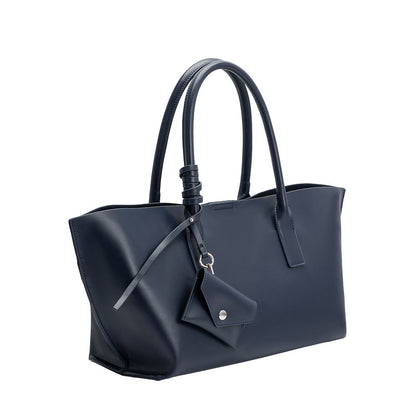 Melie Bianco Navy Astrid Recycled Vegan Leather Tote Bag