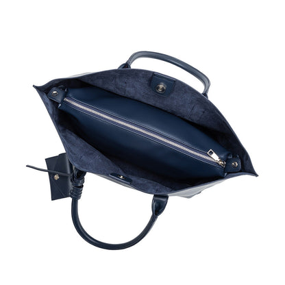 Melie Bianco Navy Astrid Recycled Vegan Leather Tote Bag