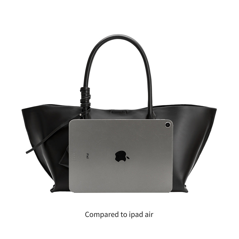 Melie Bianco Navy Astrid Recycled Vegan Leather Tote Bag