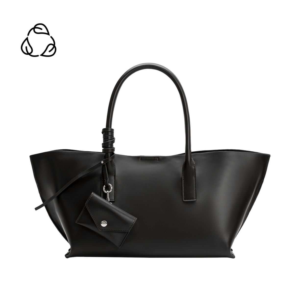 Melie Bianco Black Astrid Recycled Vegan Leather Tote Bag