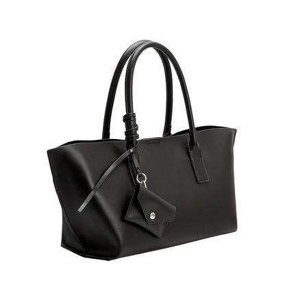 Melie Bianco Black Astrid Recycled Vegan Leather Tote Bag