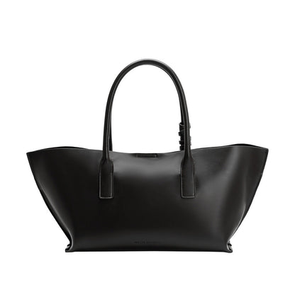 Melie Bianco Black Astrid Recycled Vegan Leather Tote Bag