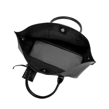 Melie Bianco Black Astrid Recycled Vegan Leather Tote Bag