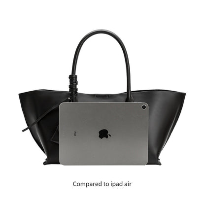 Melie Bianco Black Astrid Recycled Vegan Leather Tote Bag