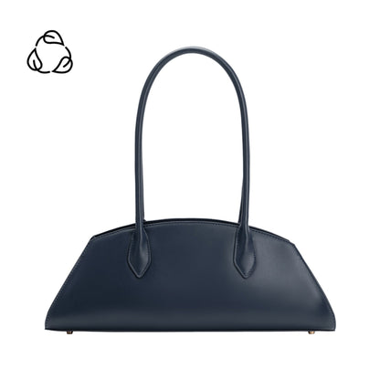 Melie Bianco Navy Birdie Recycled Vegan Leather Shoulder Bag