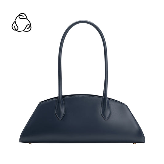 Melie Bianco Navy Birdie Recycled Vegan Leather Shoulder Bag