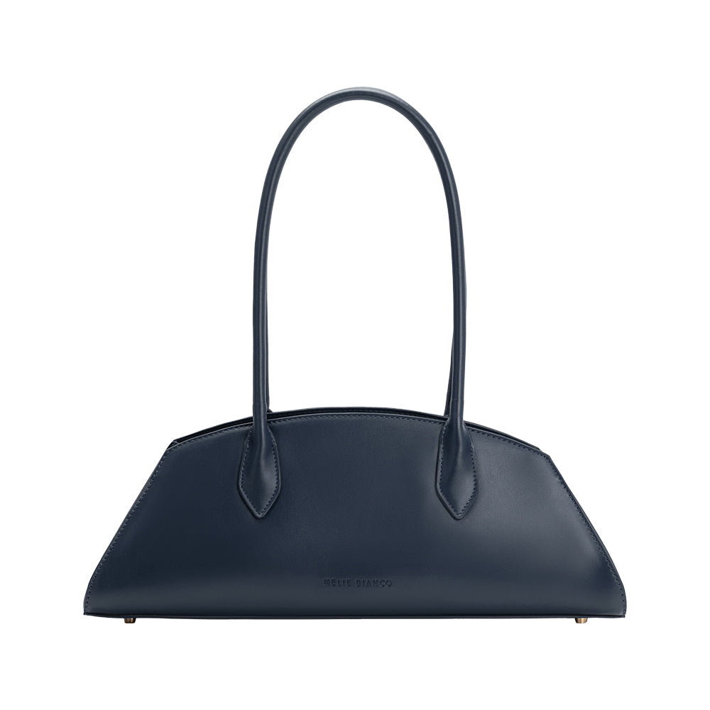 Melie Bianco Navy Birdie Recycled Vegan Leather Shoulder Bag