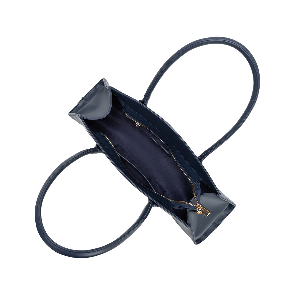 Melie Bianco Navy Birdie Recycled Vegan Leather Shoulder Bag