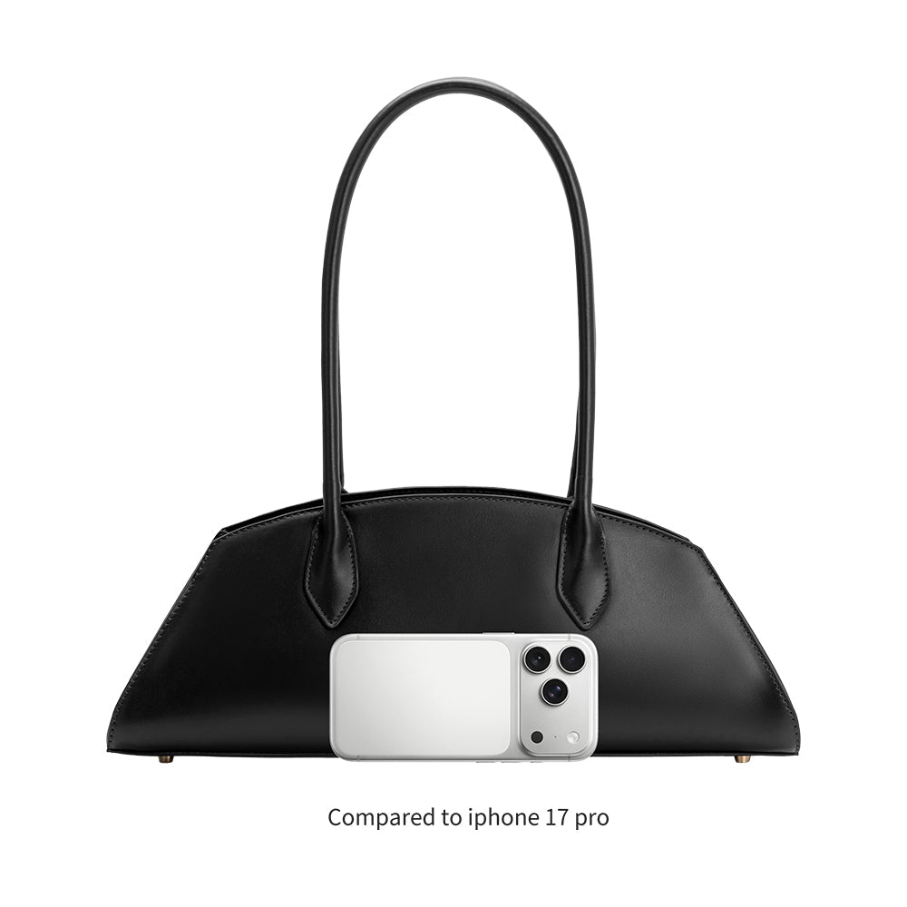 Melie Bianco Navy Birdie Recycled Vegan Leather Shoulder Bag