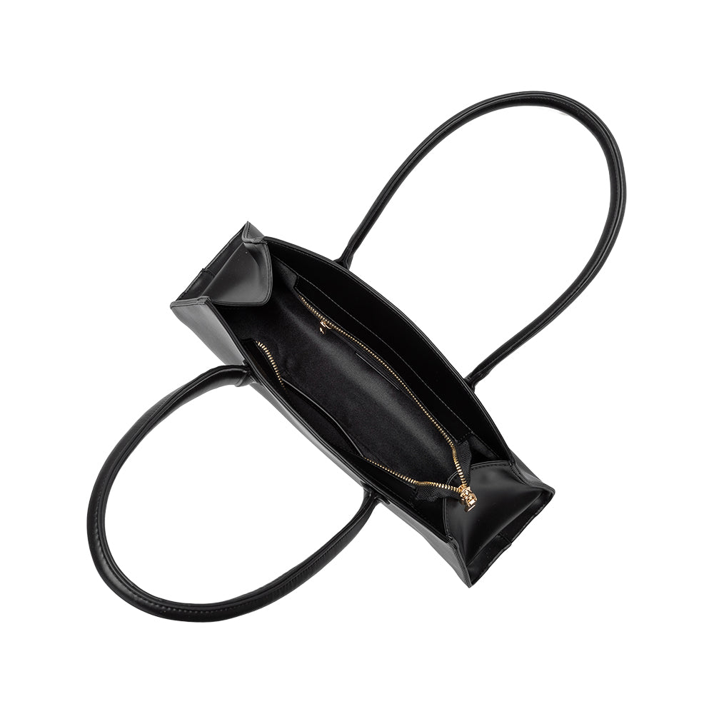Melie Bianco Black Birdie Recycled Vegan Leather Shoulder Bag