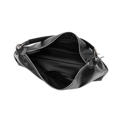 Melie Bianco Black Charlie Large Crinkly Recycled Vegan Leather Tote Bag