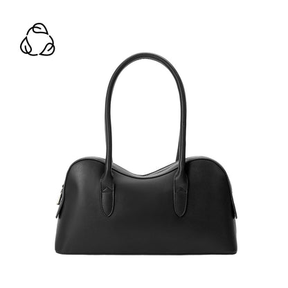 Melie Bianco Black Tilda Recycled Vegan Leather Shoulder Bag