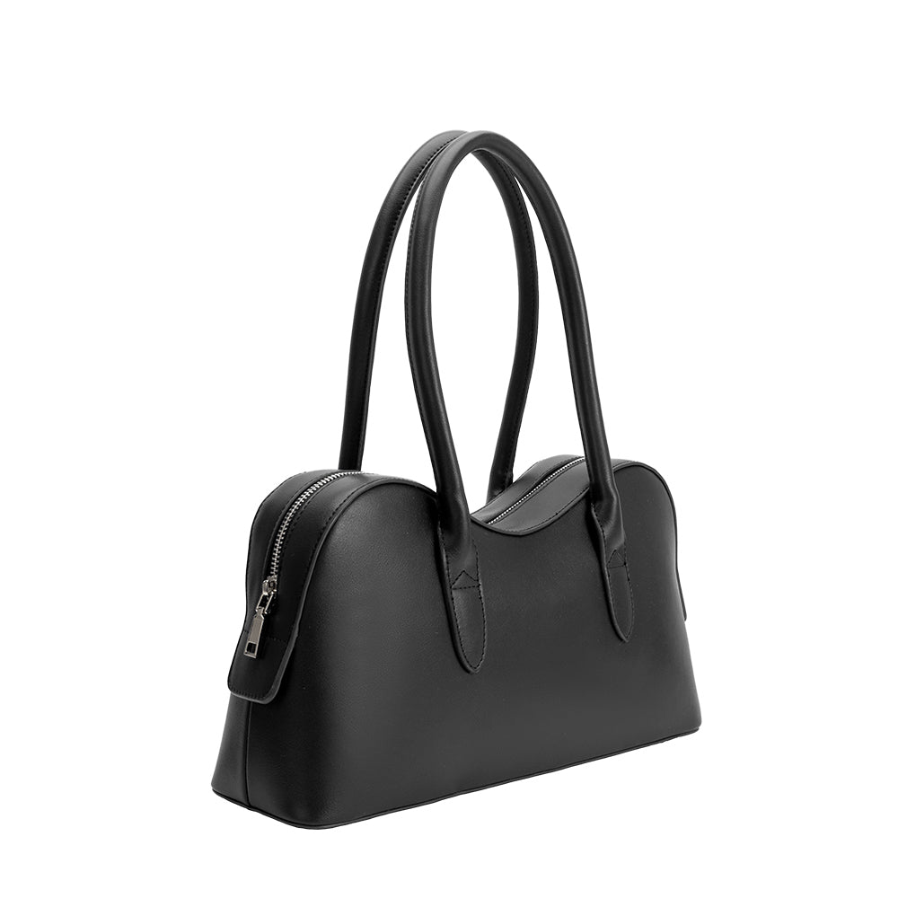 Melie Bianco Black Tilda Recycled Vegan Leather Shoulder Bag