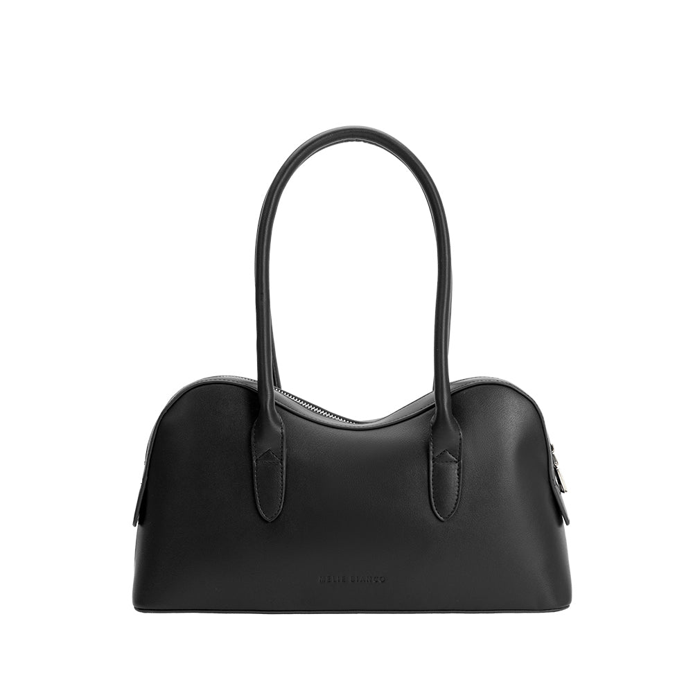 Melie Bianco Black Tilda Recycled Vegan Leather Shoulder Bag