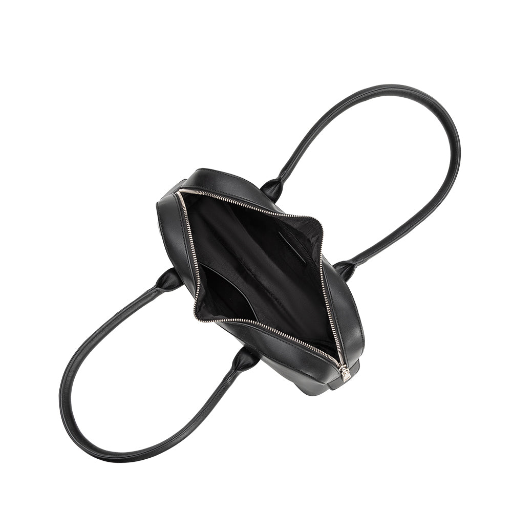 Melie Bianco Black Tilda Recycled Vegan Leather Shoulder Bag