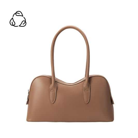 Melie Bianco Mocha Tilda Recycled Vegan Leather Shoulder Bag