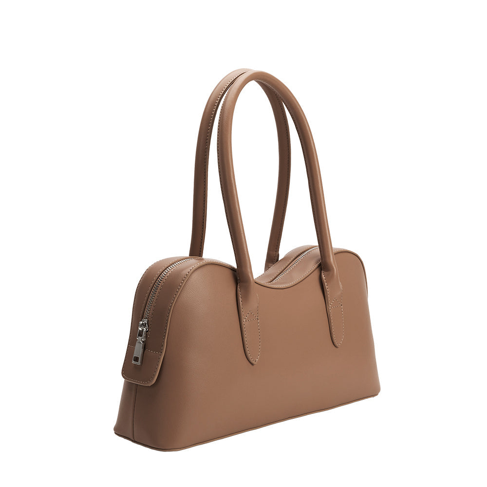 Melie Bianco Mocha Tilda Recycled Vegan Leather Shoulder Bag