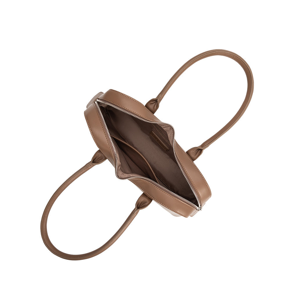 Melie Bianco Mocha Tilda Recycled Vegan Leather Shoulder Bag
