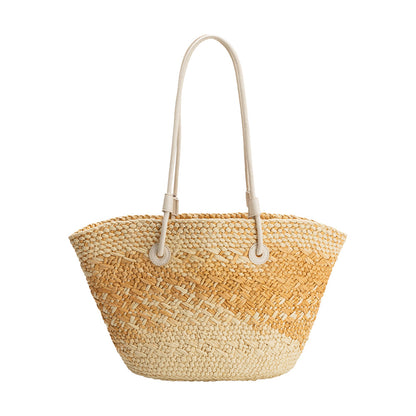 Melie Bianco Wheat Sunset Straw Vegan Tote Bag