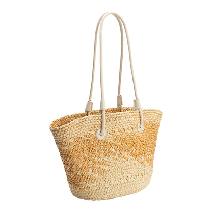 Melie Bianco Wheat Sunset Straw Vegan Tote Bag