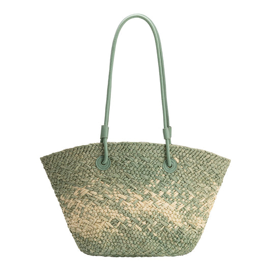 Melie Bianco Sage Sunset Straw Vegan Tote Bag