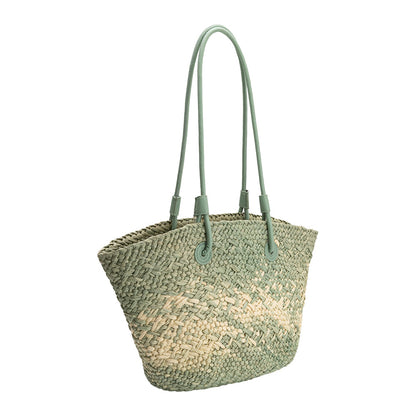 Melie Bianco Sage Sunset Straw Vegan Tote Bag
